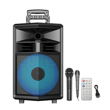 Портативна колонка ZQS-12130, Bluetooth, караоке, micro SD, карта, aux, usb 2 мікрофони