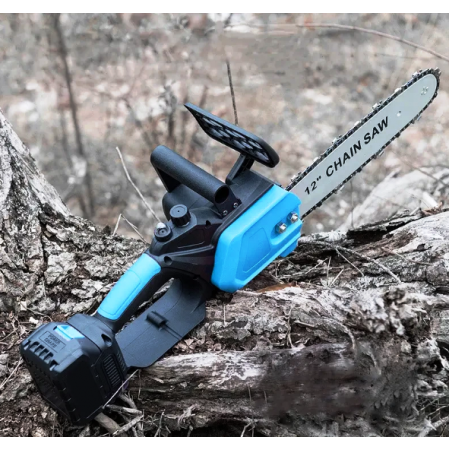Ланцюгова пила з шиною 12 дюймів та 2 акумуляторами 48В в кейсі Electric Saw Blue