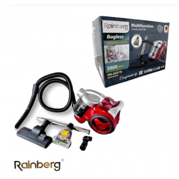 Мощный циклонный пылесос с контейнером и турбощеткой Rainberg RB-655TB Red 3500W