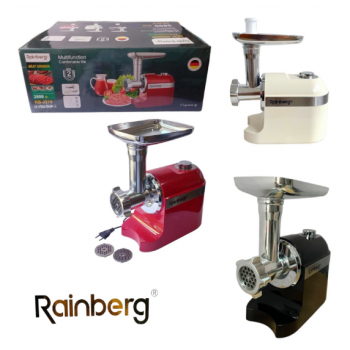 М’ясорубка Rainberg RB-2270 3800Вт з реверсом та насадками для шатківниці та ковбас (Чорна, Біла,Червона)