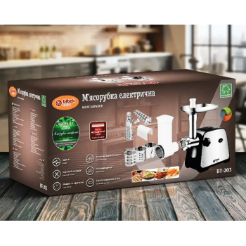М’ясорубка електрична 4200Вт ковбаса кеббе насадки BITEK BT-203