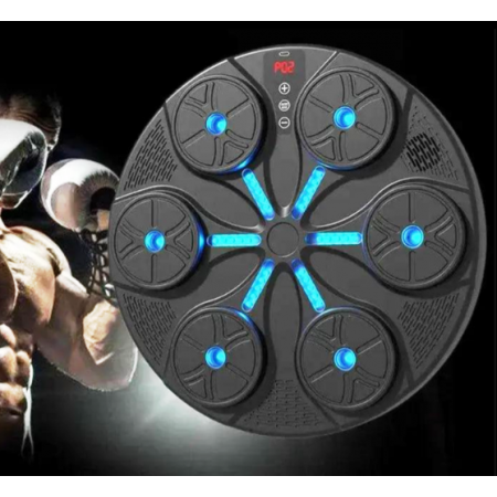 Тренажер для боксу музичний з підсвічуванням та Bluetooth чорний