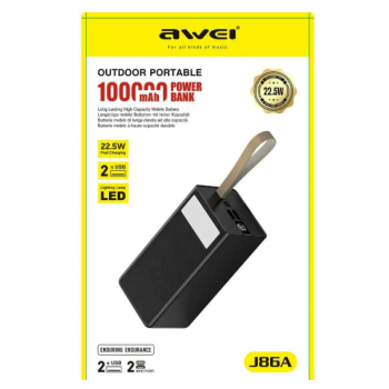 Ультрапотужний Power Bank Awei J86A 100000 mAh