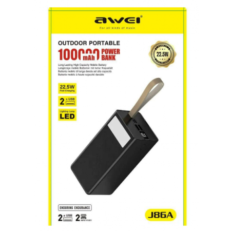 Ультрапотужний Power Bank Awei J86A 100000 mAh