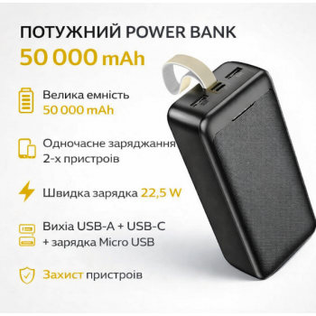 Зовнішній акумулятор Power Bank Awei J111B 50000