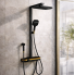 Душевая стойка с тропическим душем Shower Set YLN16090L и смесителем для ванной комнаты AND, золотой