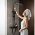 Смеситель для ванной комнаты с душевым гарнитуром Shower Set YLN16001H, черный матовый