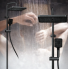 Смеситель для ванной комнаты с душевым гарнитуром Shower Set YLN16001H, черный матовый