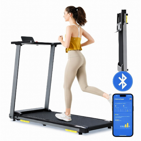 Бігова доріжка Novonova SY-T2712 до 12 км/год з LCD-екраном, до 120 кг, Bluetooth, 15 вбудованих програм