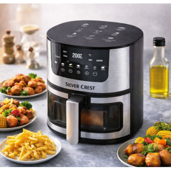 Аерогриль Silver Crest SC-8855S 8 л 4200 Вт сенсорне керування Hot Air Technology фритюрниця без олії