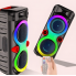 Портативна Bluetooth колонка 2х8" з дротовим мікрофоном та RGB підсвіткою ZQS8275 40W