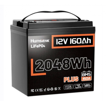 LiFePO4 12V/160Ah 150A BMS акумулятор Humsienk 2048 Вт*год для систем резервного живлення