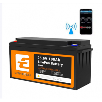 LiFePO4 24V 100Ah Акумулятор Lithtech з Bluetooth 2560Wh, 100A, BMS