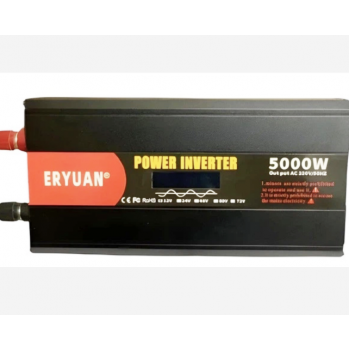 Перетворювач напруги Eryuan 12V → 220V 5000W чистий синус з LCD і вольтметром