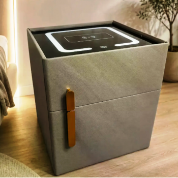 Приліжкова тумбочка VEN-1734-TUMB 42×42×50 см із сейфом і бездротовою зарядкою