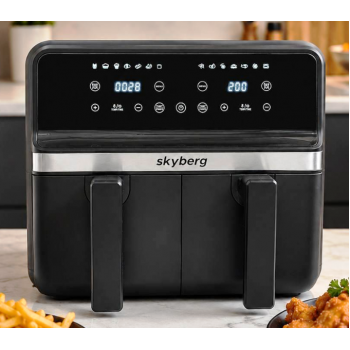 Двокамерна аерофритюрниця Skyberg SB-317 10 л 4800 Вт 2 кошики, сенсорне керування