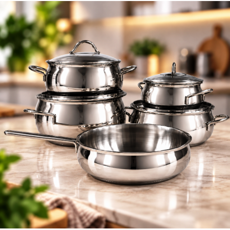 Набір сталевого посуду XZA1800 із нержавіючої сталі 