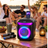 Портативна караоке-колонка з 2 мікрофонами, Bluetooth, RGB LED, TWS, 25 Вт, 8"