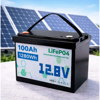 Акумулятор LiFePO4 12V 100Ah 1280Wh для сонячних панелей та ДБЖ, Чорний