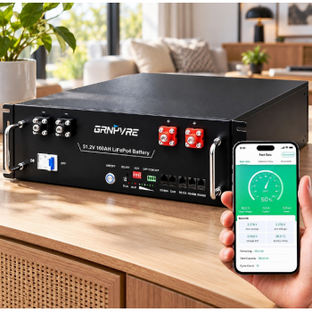 LiFePO4 51,2V 100Ah Акумулятор GRNYVRE, BMS, з Bluetoooth для систем резервного живлення будинку
