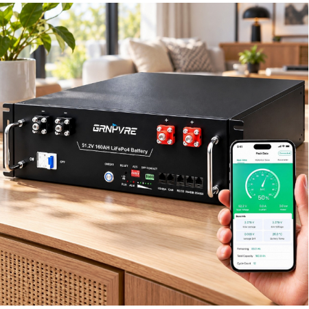 LiFePO4 51,2V 100Ah Акумулятор GRNYVRE, BMS, з Bluetoooth для систем резервного живлення будинку